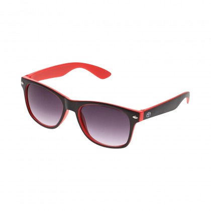 Unisex zwarte en rode matte zonnebril
