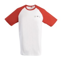 Olympisch T-shirt voor mannen met mouwen in rode contrastkleur 